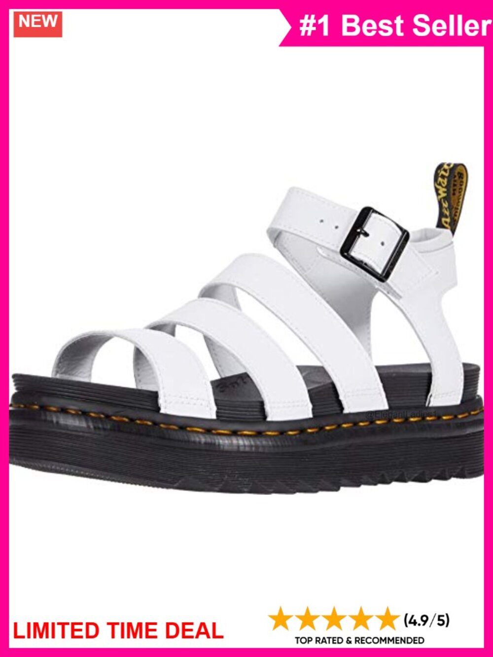 Dr. Martens Blaire Fisherman Sandal White Hydro Leather